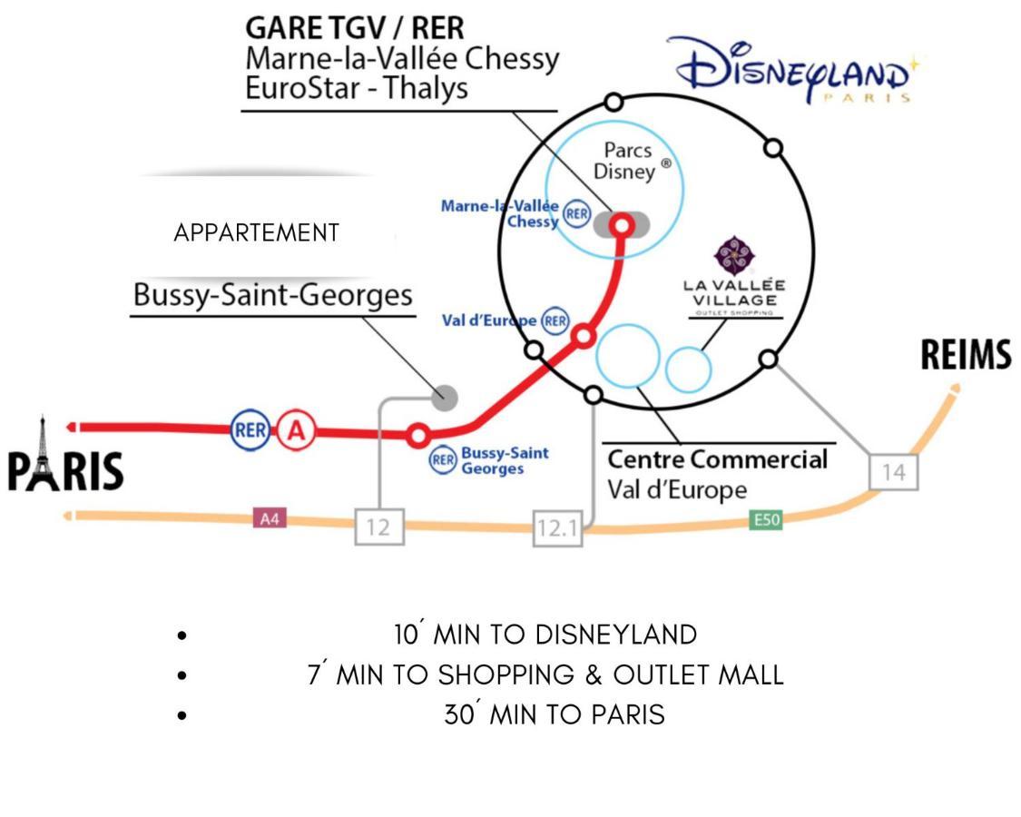 Top Location Apartment 10 Min Disneyland ブシー・サン ・ジョルジュ エクステリア 写真